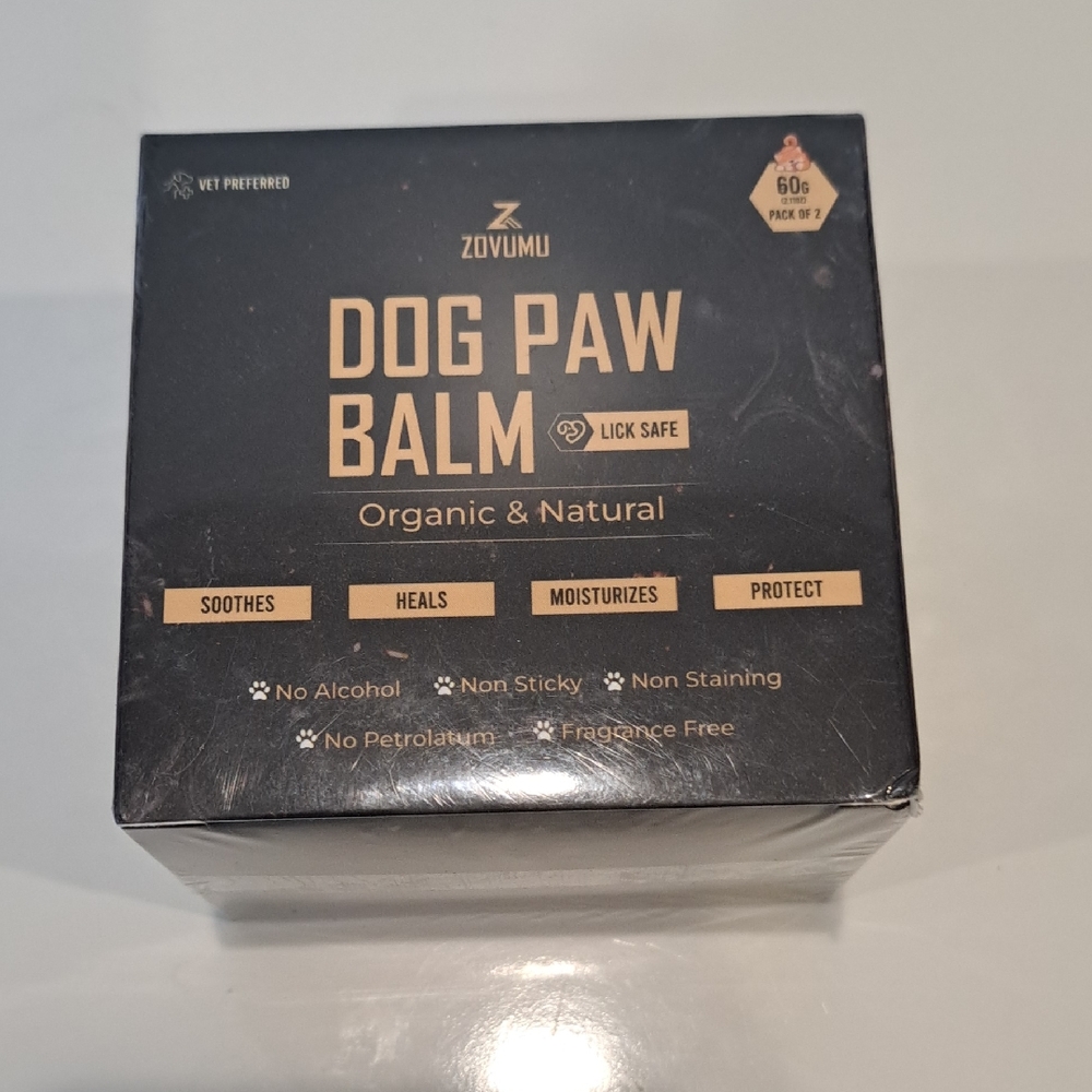 NIB Zovumu Dog Paw Balm 2pack 2.11oz Each Soothes, Heals & Moisturizes Dogs Paws